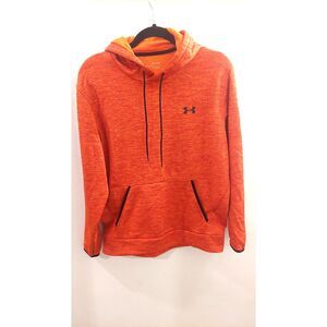 Under Armour ColdGear Hoodie Mens Medium Orange Athletic Pullover Hoodie